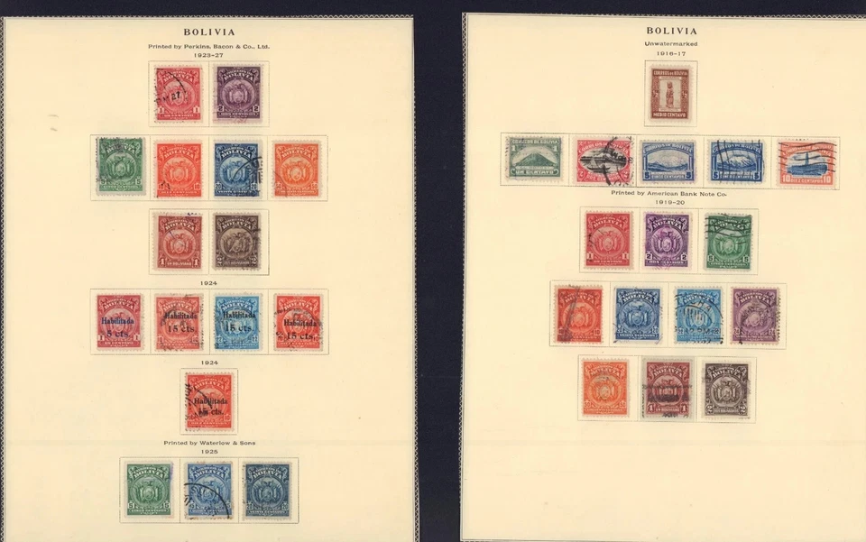 BOLIVIA 1916-1925 111-116, 118-127, 128-137, 138-146 USED - Image 1 of 1