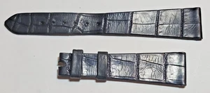 Authentic Patek Philippe Geneve Black Leather watch strap 19/13mm 66+106mm B - Picture 1 of 2