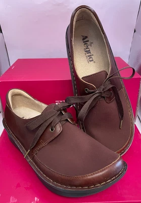 Alegria Dani Dan-656 Oxford Cuero Marrón Punta Redonda Zapatos con Cordones EU 39 US 8.5 Foto 1 de 4