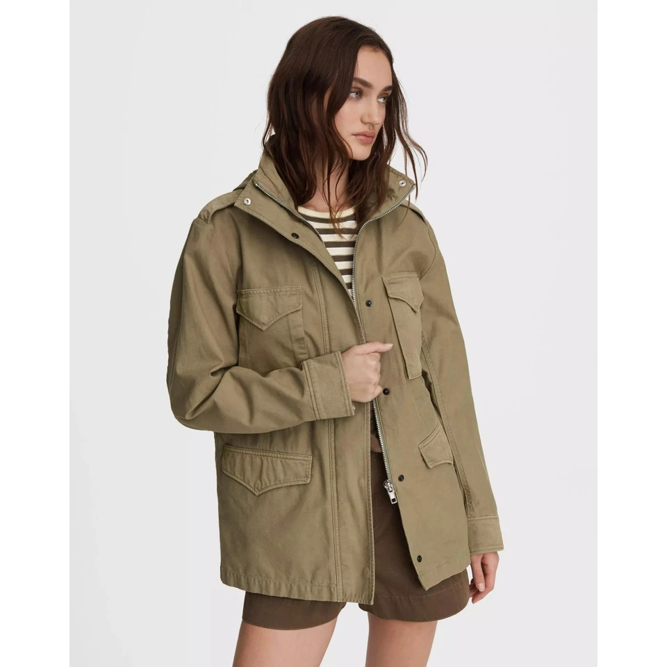 (4) $395 Rag & Bone M65 Field Jacket in Green Moss - Image 1 of 4