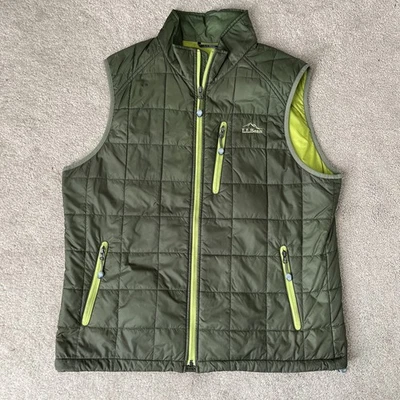 LL Bean Primaloft Packaway Vest Mens Large Olive Green Lightweight Gorpcore - Image 1 of 4