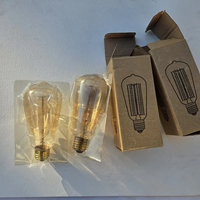 Bombilla Edison 60W 110 de colección con base E26/E27 regulable ámbar cálido brillo ST64 Foto 1 de 4