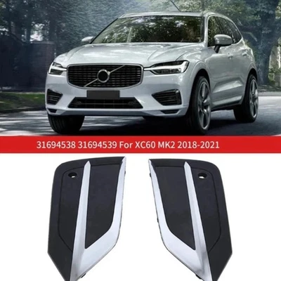 Par de biseles antiniebla plateados negros rejilla para Volvo XC60 MK2 2018-2021 31449212 Foto 1 de 4