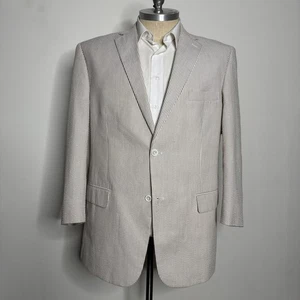 Vinci Designed in Italy Seersucker Blazer Jacke Gr. 48 L beige weiß gestreift - Bild 1 von 11