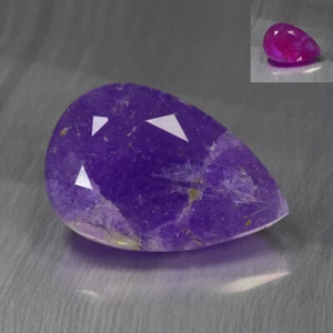 20.49Ct Pear_World class "UV" Color Change Untreated Hackmanite Gemstone - Picture 1 of 2