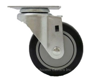 4P20PS-A2 4" Swivel Caster Polyurethane Wheel 3-1/8 X 4-1/8 Top Plate 280 lb Cap - Picture 1 of 1