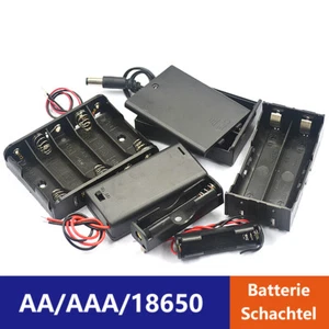 Batteries Box Case Storage With Wire Switch 1 ~ 8 x AA/AAA/18650 Battery Holder - Picture 1 of 19