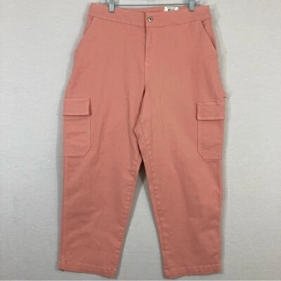 Pantalones cargo modernos de pierna recta rosa salmón New Style & Co talla 14 Foto 1 de 4