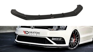 Front Diffuser Diffusor V1 Maxton Design Gloss Black Abs For Vw Polo Mk5 Gti FL - Picture 1 of 5