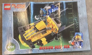 LEGO 4791 MANUAL ONLY Alpha Team Sub-Surface Scooter Vintage 2002 - Picture 1 of 3