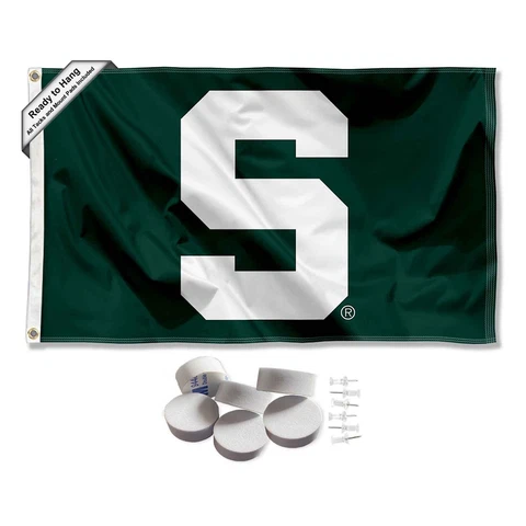 Michigan State Spartans Green Large Logo Tapestry Banner Cover