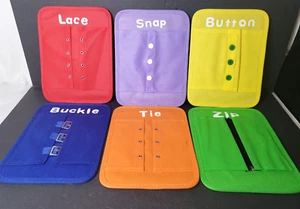 Dress Learning Boards For Preschool Age Button Buckle Zip Snap Lace & Tie - Picture 1 of 6