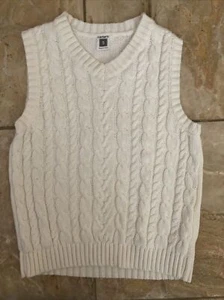 Carter’s Boys White Cable Knit Sweater Vest 5 - Picture 1 of 2