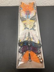 Decorative Hand Painted Butterflies On Feathers Craft Or Floral Project In Box - Picture 1 of 9