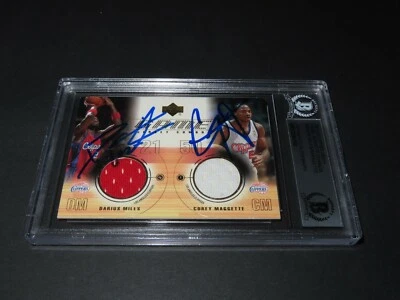 Darius Miles & Corey Maggette assinado 2001-02 Upper Deck cartão Beckett BAS CERTIFICADO DE AUTENTICIDADE - Imagem 1 de 4