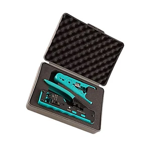 RJ45 Pass Through Crimp Tool Kit Ethernet Crimper Cat5e Cat6 Cat6A Cat7 - Afbeelding 1 van 10