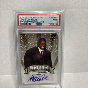 Magic Johnson 2014 Leaf Pop Century AWMJ1 13/25 PSA 9 Auto
