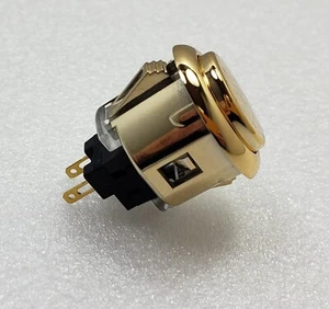 Japan Sanwa Gold Startknöpfe x 1 Stück OBSJ-24-AU Video Arcade Teile - Bild 1 von 8