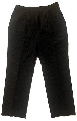 Le Suit Striped Dress Pants Womens 14 Black Trouser Business Career Casual - Image 1 of 4