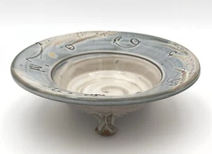 CUNNINGHAM SIGNED STUDIO ART POTTERY ABSTRACT 80s SWIRL STONEWARE FOOTED BOWL - Picture 1 of 15