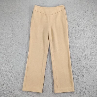 Iceberg Pants Womens 44 Beige Lana Wool High Waisted Straight Leg Side Zip - Image 1 of 4