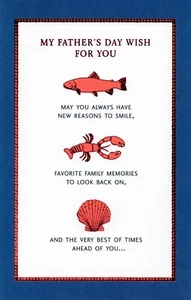 Liebevolle VATERTAGSKARTE 🙂 Fisch Hummerschale von American Greetings + Umschlag - Bild 1 von 5