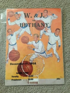 FM8 - 17 de diciembre 1958 W&J vs BEATHANY programa de baloncesto universitario de colección - Imagen 1 de 1