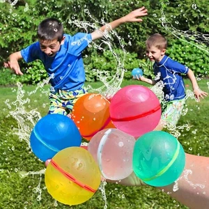 Reusable Water Balloons Summer Outdoor Toys For Kids Quick Fill Self Sealing 6PC - Picture 1 of 12
