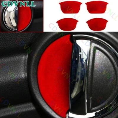 For Mini Cooper Clubman F54 Red Suede Car Inner Door Bowl Sticke Panel Trim 4PCS — 第 1/4 张图片