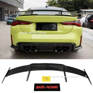 Fits BMW G80 M3 G82 M4 Coupe 2021-2022 Real Carbon Rear Trunk Spoiler Wing Lip - Picture 1 of 24