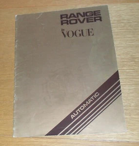 Range Rover In Vogue Promotional Brochure 1982-1983 - Rare Automatic Version - Picture 1 of 4