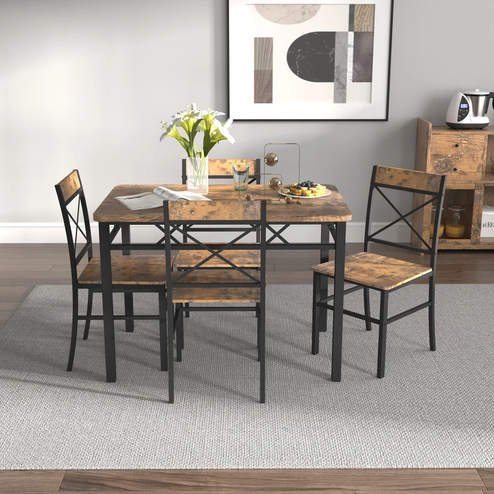 Dining Table Set for 4, Wood Kitchen Table with Chairs for Kitchen & Dining Room - Image 1 of 4