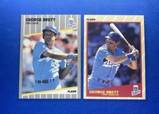 1989 Fleer George Brett Baseball Cards #277 & Superstars #5 KC Royals Sharp