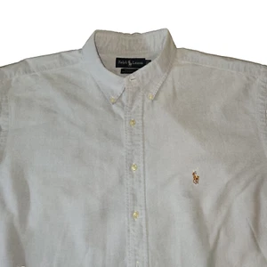 Ralph Lauren Dress Shirt Yarmouth Mens 18 - 35 Blue 100% Cotton Oxford LS Button - Picture 1 of 24