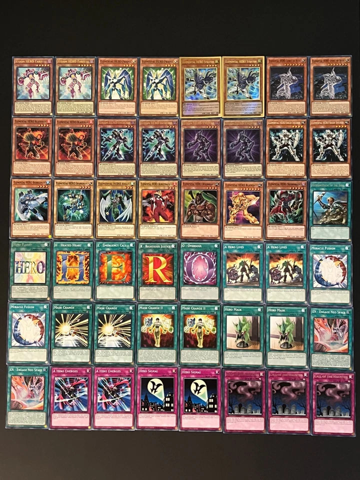 YUGIOH ELEMENTAL HERO DECK- STRATOS- PRISMA- VISION- MASKED- FUSION- TOURNAMENT - Image 1 of 4