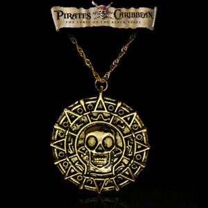 Piratas Del Caribe Azteca Monedas Jolly Roger pulsera con dijes de plata plateado