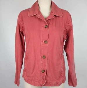 Vintage Women's Woolrich Canvas Cotton Cinnabar Jacket Rugged Buttons Sz Small - Picture 1 of 8