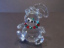 Cut Crystal Prism Bear with Necklace & Hat Figurine