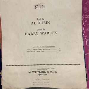 Al Dubin and Harry Warren FORTY-SECOND STREET Sheet Music 1932 - Picture 1 of 3