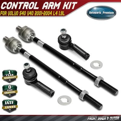 4x extremos de barra de amarre de dirección delanteros interiores y exteriores para Volvo S40 V40 2001-2004 L4 1,9 L Foto 1 de 4