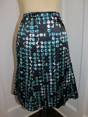 NUEVA FALDA PARA MUJER EAST 5ª talla 16 verde azulado negro burbuja satén línea A Foto 1 de 4