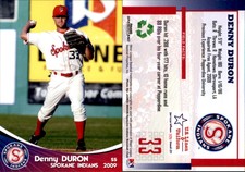 Denny Duron 2009 Grandstand Spokane Indians #NNO Card *AutographDen*