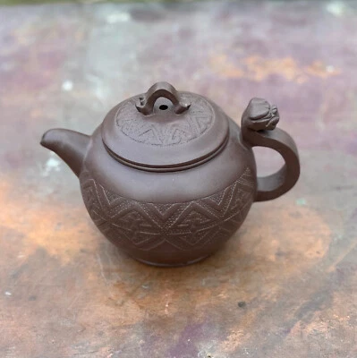 Tetera de cerámica Yixing en miniatura china del siglo XX única de colección té azteca  Foto 1 de 4