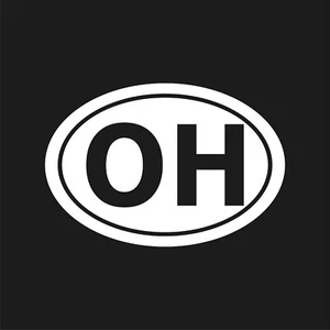 Ohio OH Initialen Vinyl Aufkleber Fenster Oval OH Laptop Sticker - Bild 1 von 12