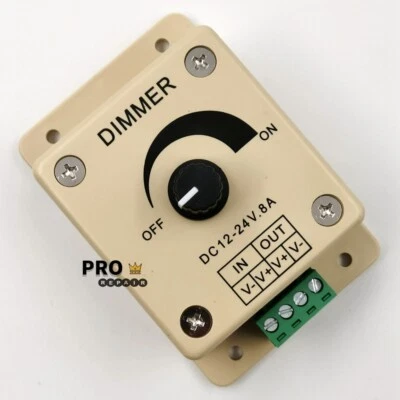 12V-24V 8A MountableManual Dimmer Switch  With Terminals For LED Strip Light US - Image 1 of 4