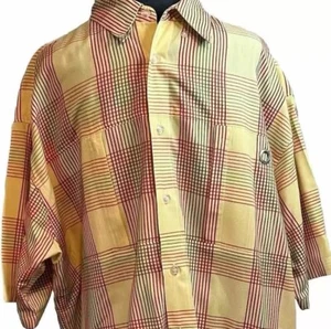 Camisa MECCA EE. UU. Adulto 2XL XXL Amarillo Rojo con Botones Exterior Preparación Informal Para Hombre - Imagen 1 de 12