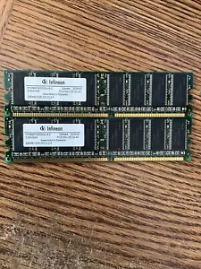 512MB 2x256MB PC-2700 DDR-333 INFINEON RAM MEMORY HYS64D32300GU-6-C DDR1 - Picture 1 of 1