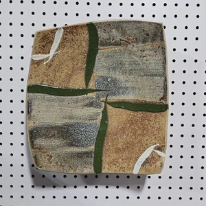 Großer Studio Art Keramik quadratischer Dekoteller oder Wandbehang | signiert - Bild 1 von 24