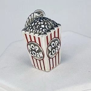 Brighton Popcorn Box Charm Red Stripes Add a Charm Silver Tone Pendant - Picture 1 of 5