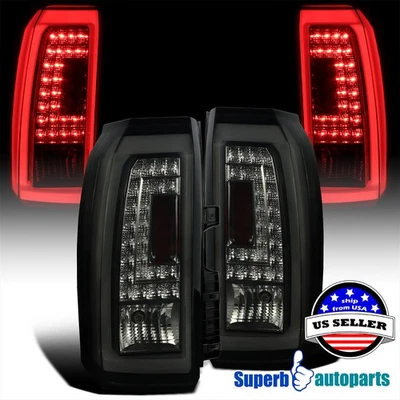 Fits 2015-2020 GMC Yukon XL LED Light Bar Tail Lights Lamps Black Smoke Pair - Изображение 1 из 4